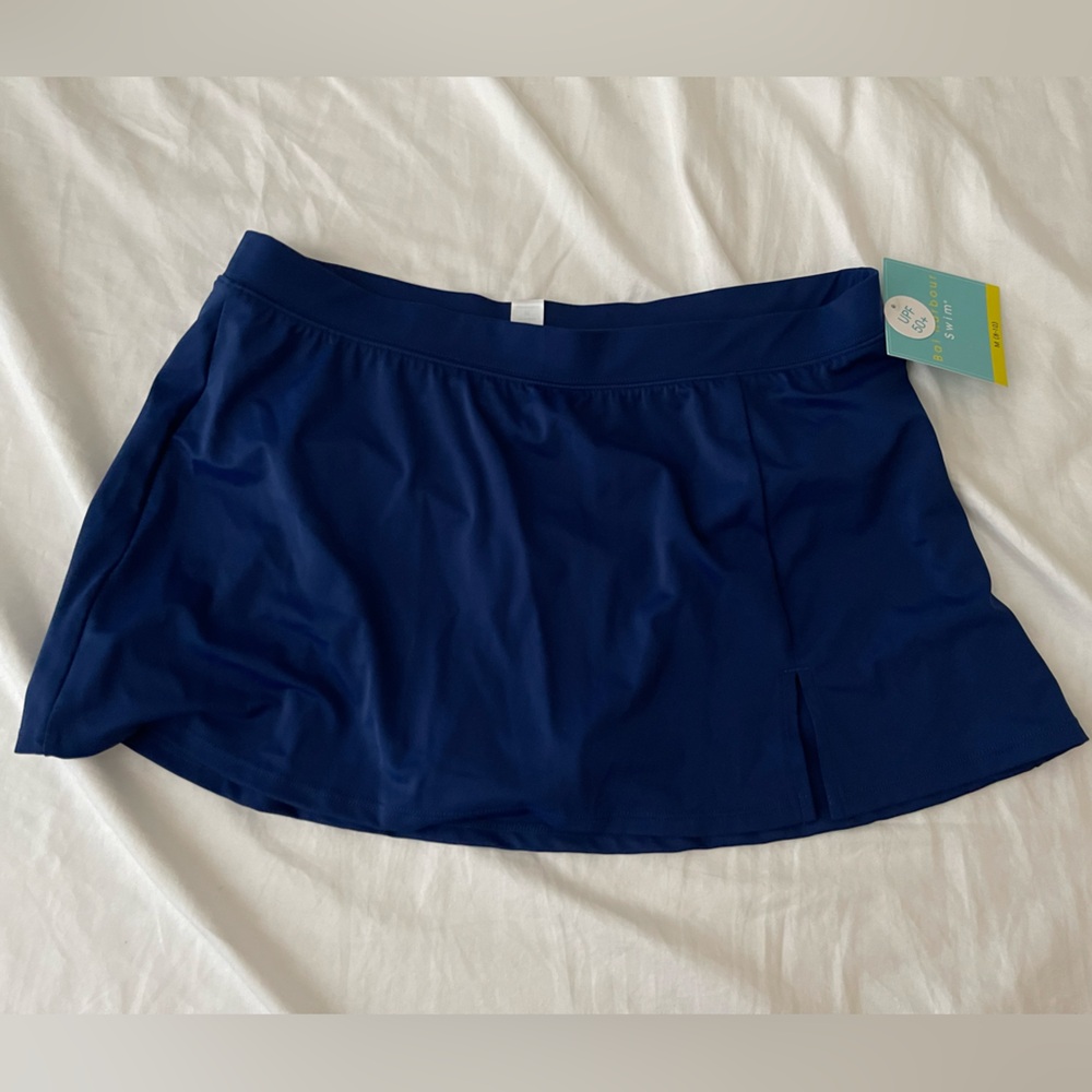 Bal Harbour Women's Blue Swim Bottom With Cover size 8-10 medium NWT